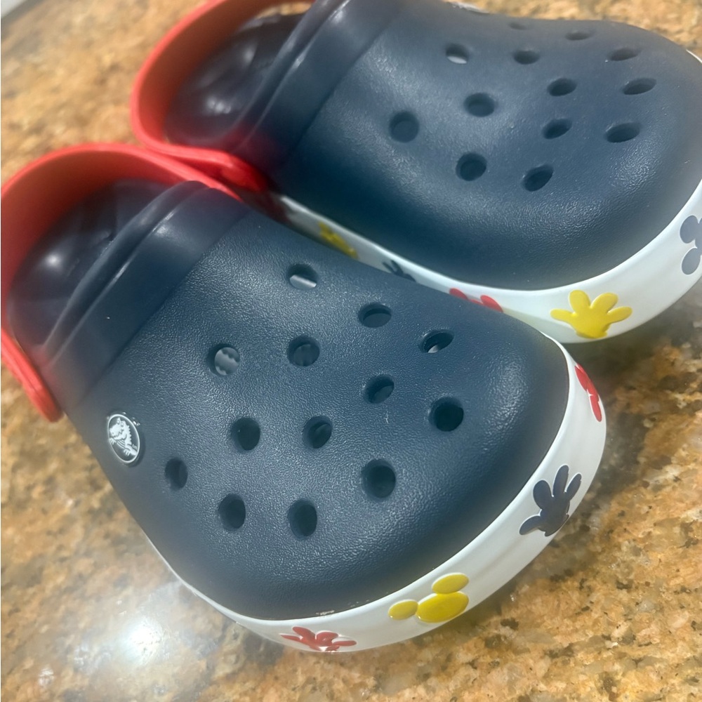 Kids Navy and Red Crocs Mickey Disney
